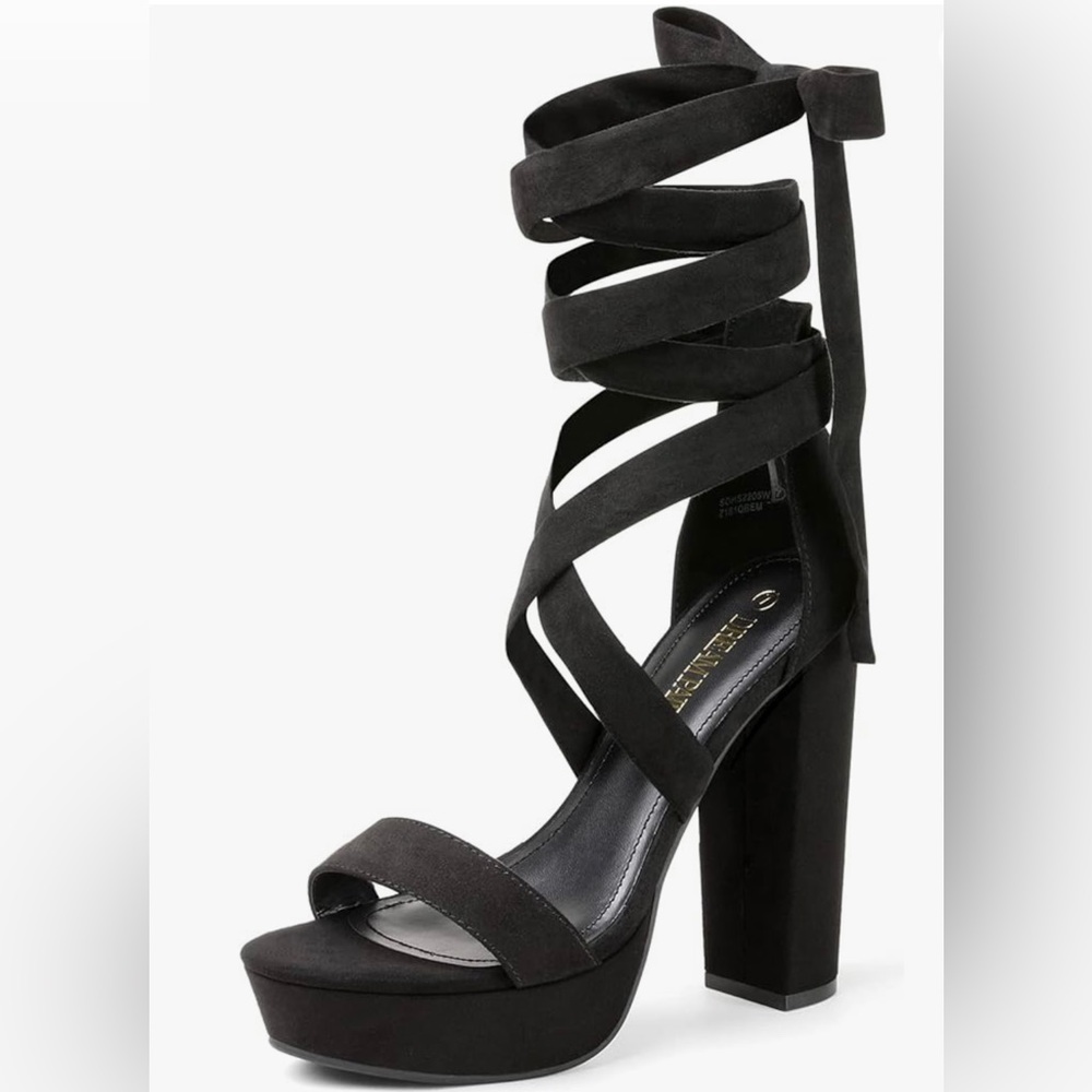 New DREAM PAIRS High Heels Chunky Block Platform Heels Strappy Gladiator Sandal - Picture 1 of 11
